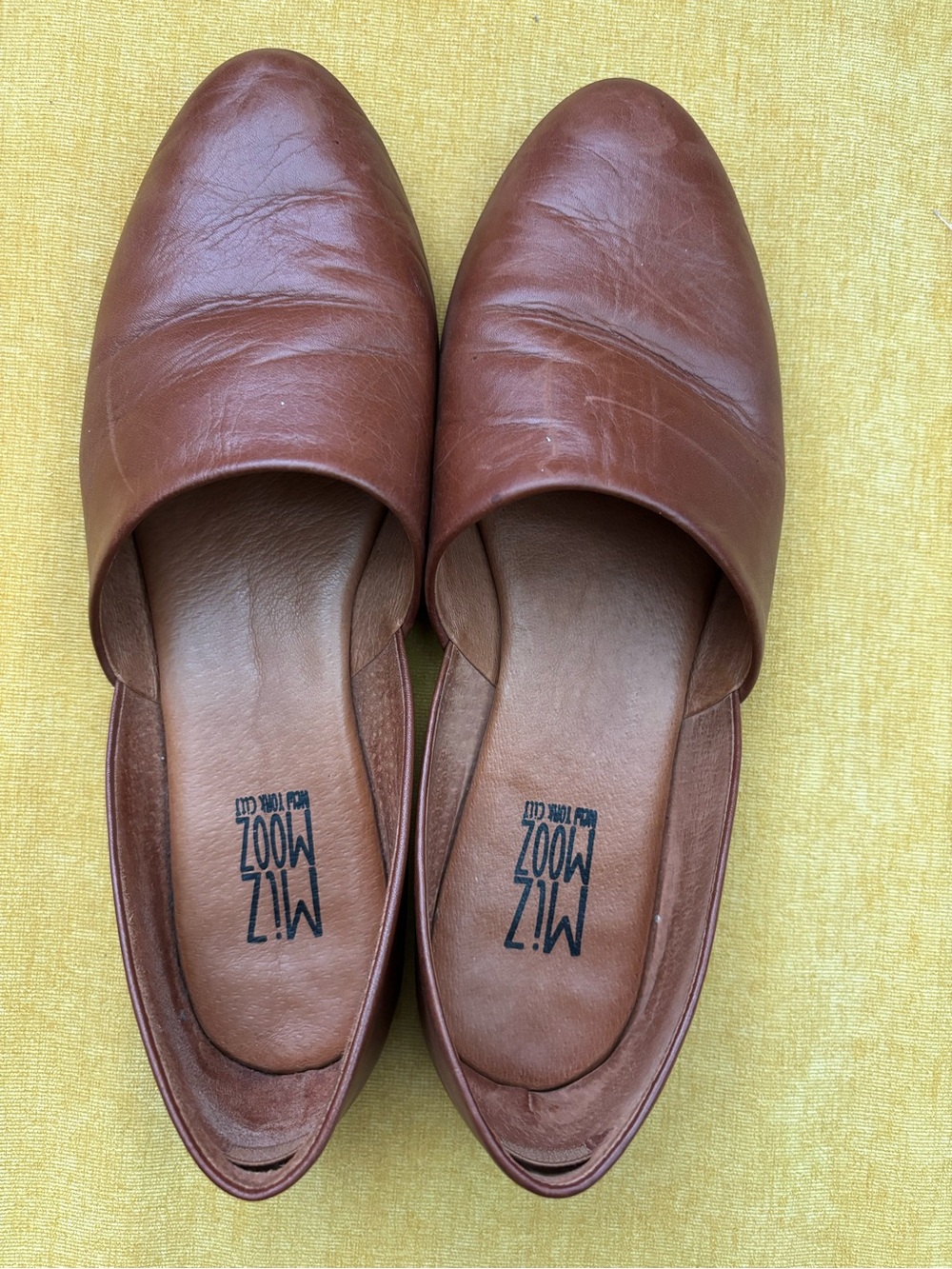 Miz Mooz Chestnut Leather Slip-On Mules